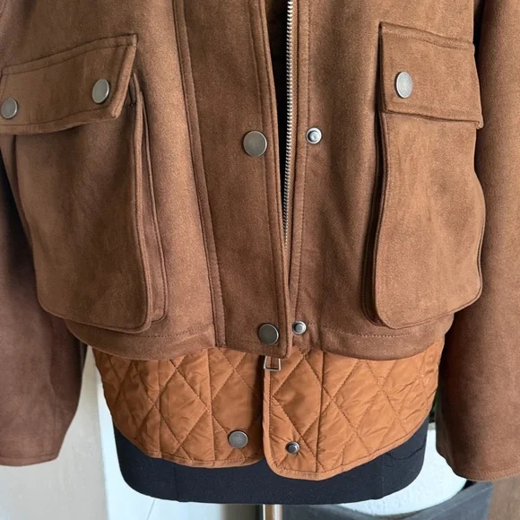 Anthropologie Women’s Brown Faux Suede Twofer Jacket - Medium - Picture 7 of 15
